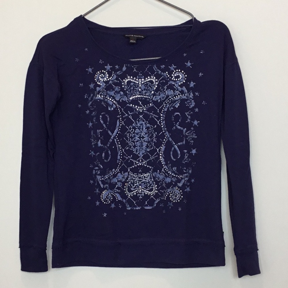 🟢 3 for $10 Rock & Republic size small blue sweatshirt